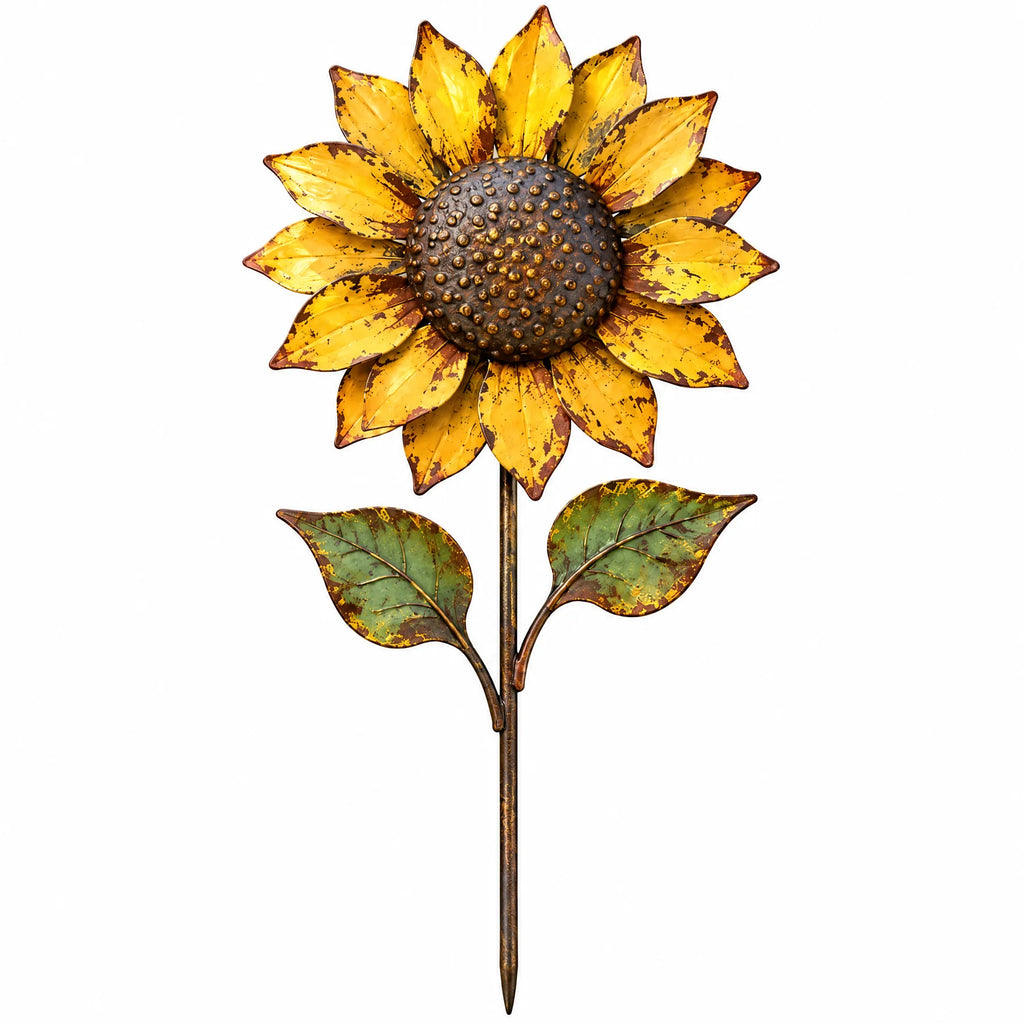 Vintage Sunflower Metal Garden Stake — view 5
