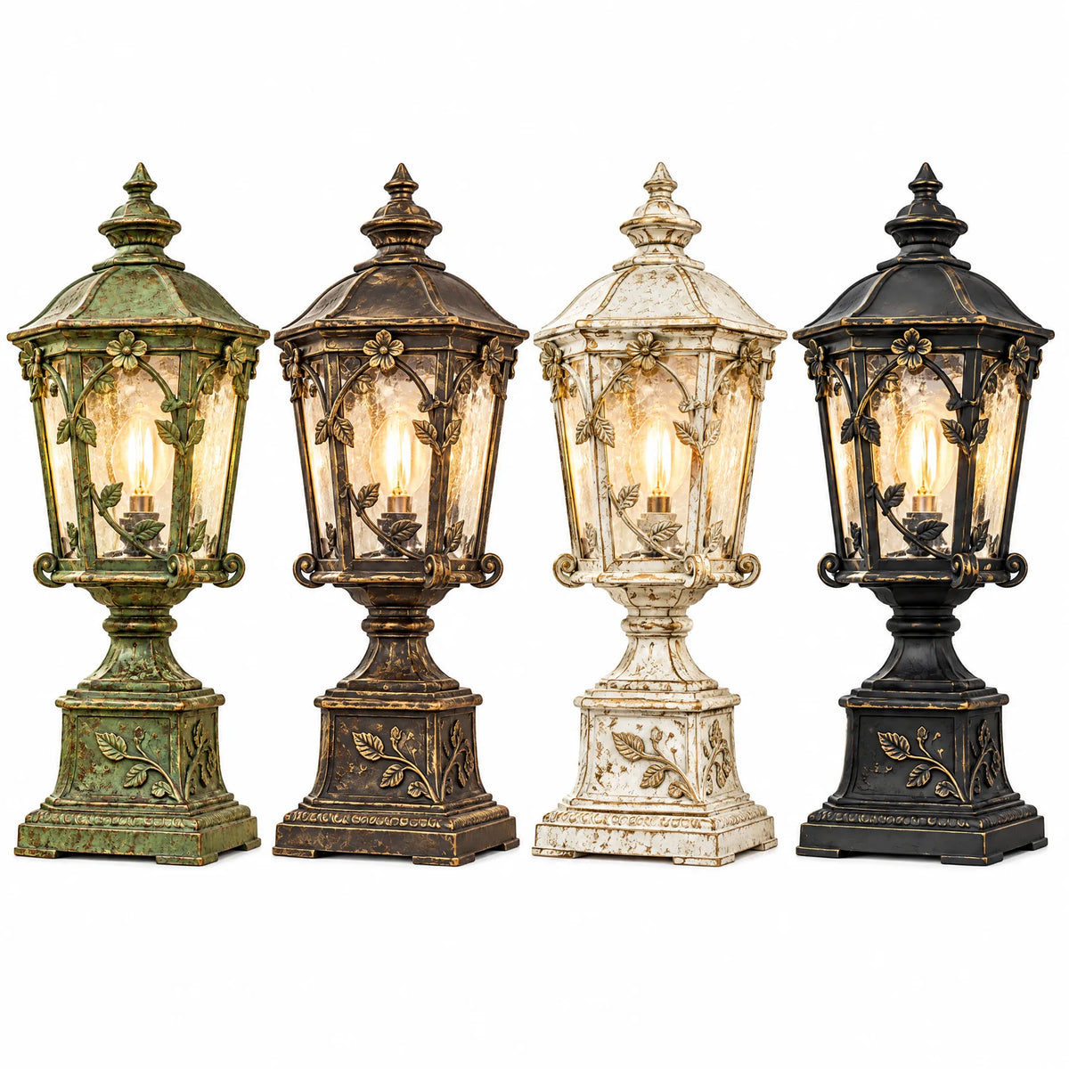 Verdigris Pedestal Garden Lantern — view 2