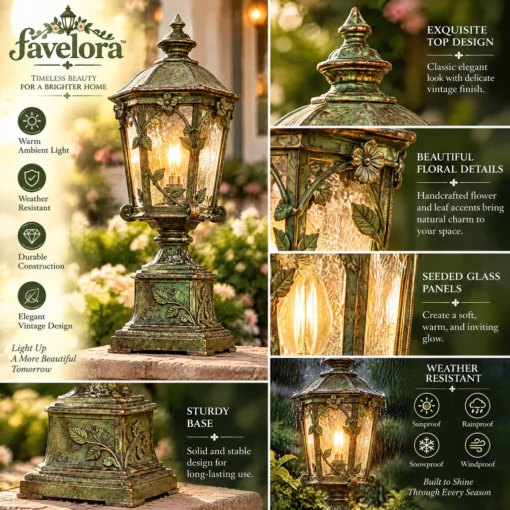 Verdigris Pedestal Garden Lantern — view 3