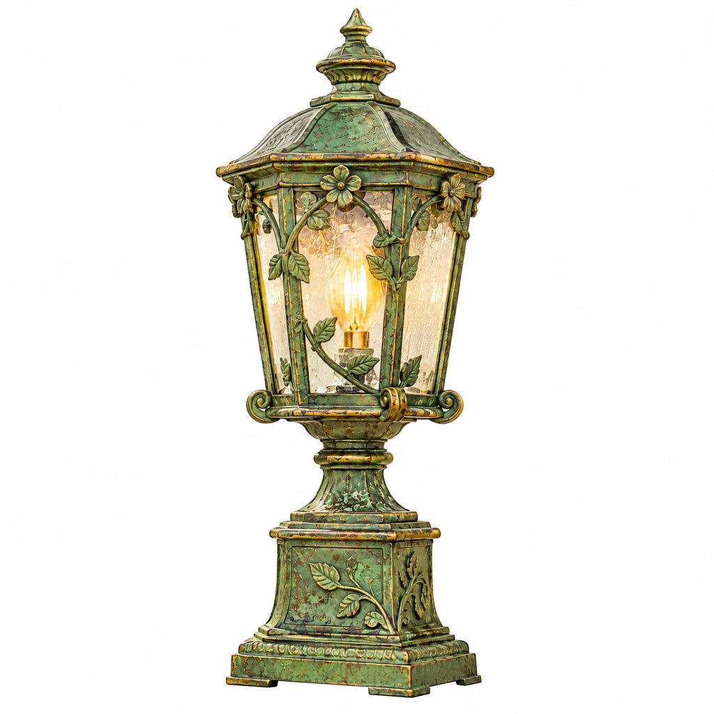 Verdigris Pedestal Garden Lantern — view 4