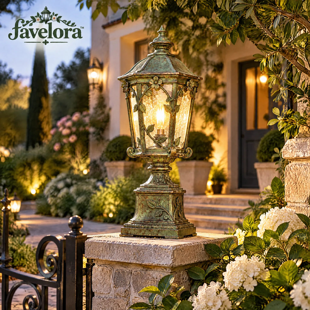 Verdigris Pedestal Garden Lantern — view 5