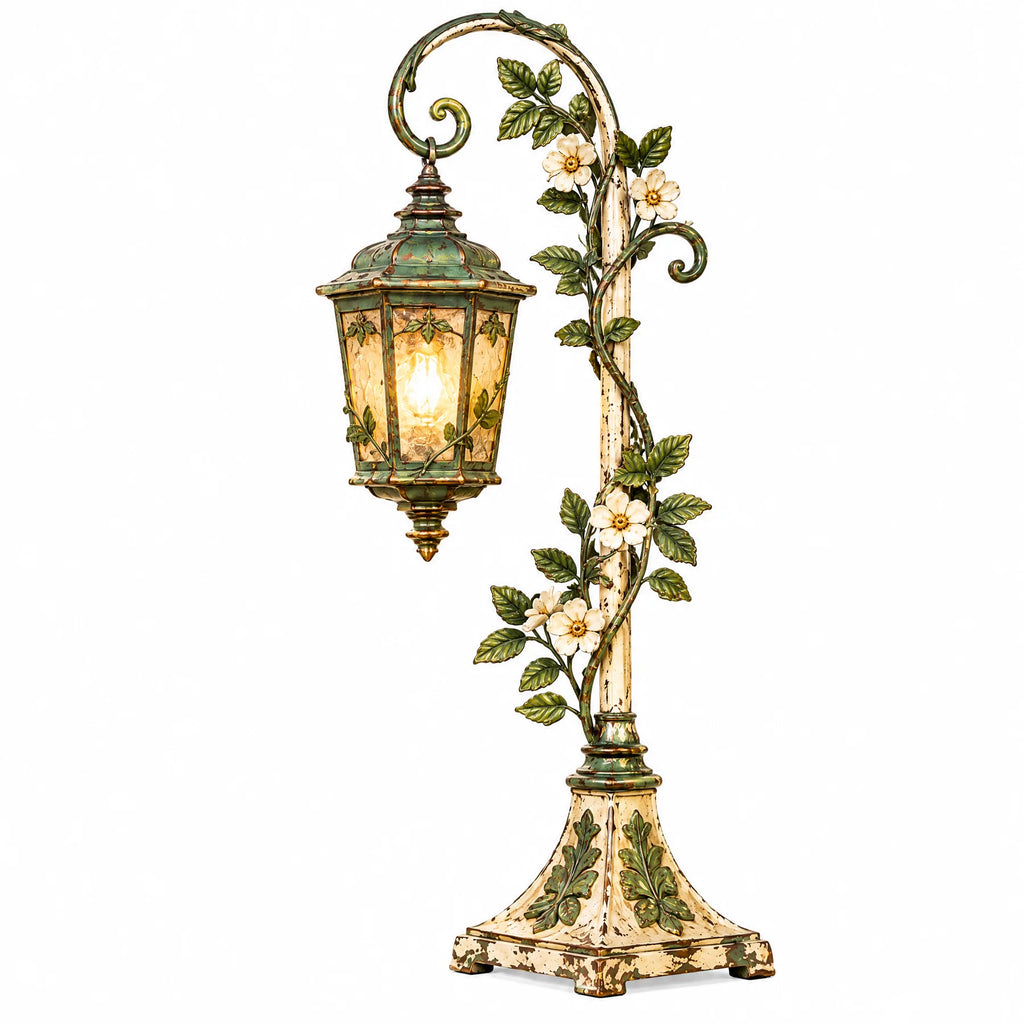 Floral Scrollwork Freestanding Garden Lantern — view 3