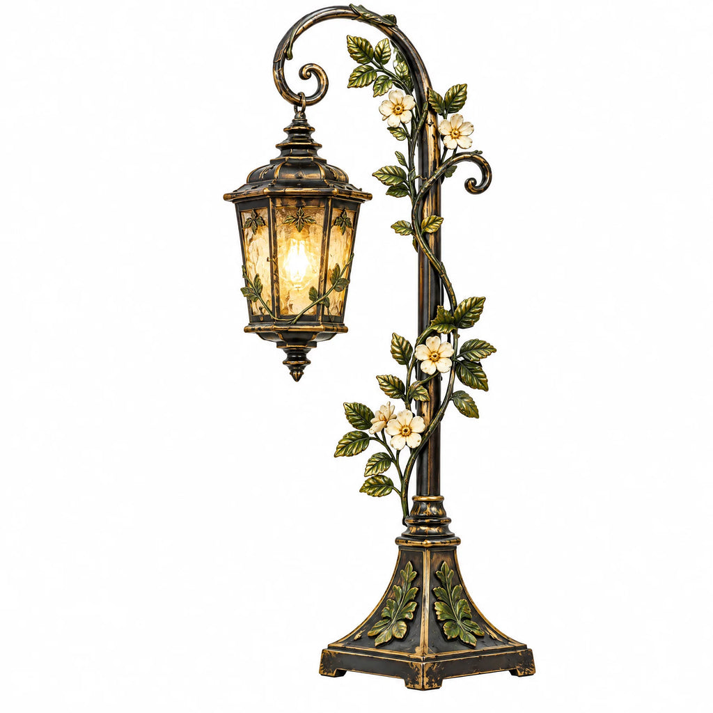 Floral Scrollwork Freestanding Garden Lantern — view 5