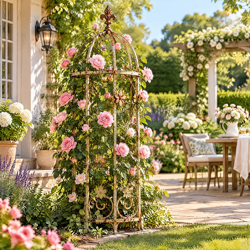 Vintage Rose Obelisk Garden Trellis — view 2