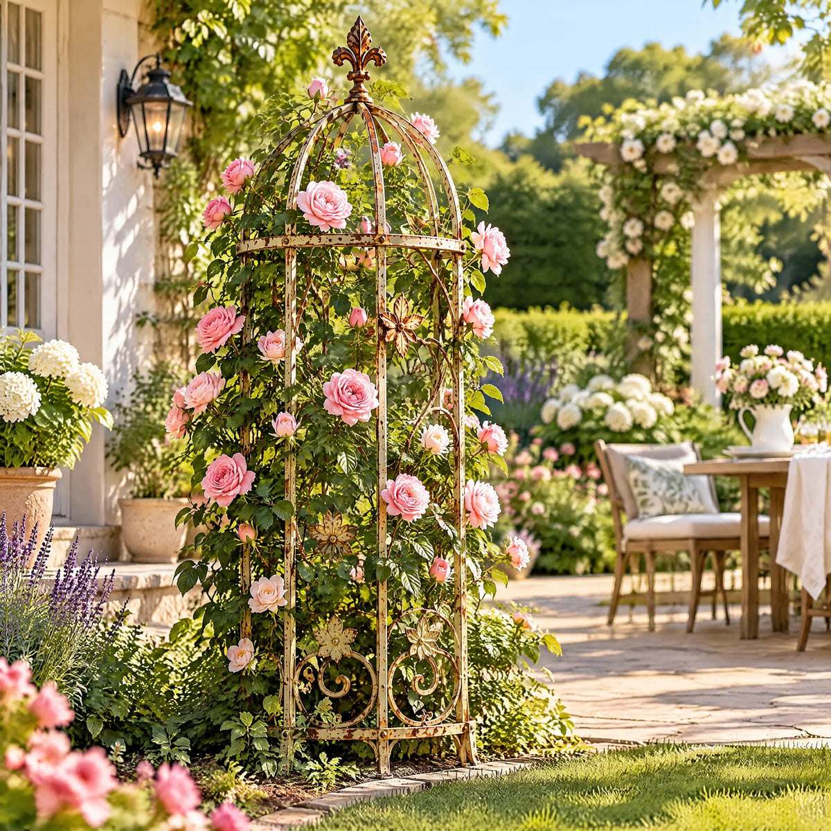 Vintage Rose Obelisk Garden Trellis — view 2