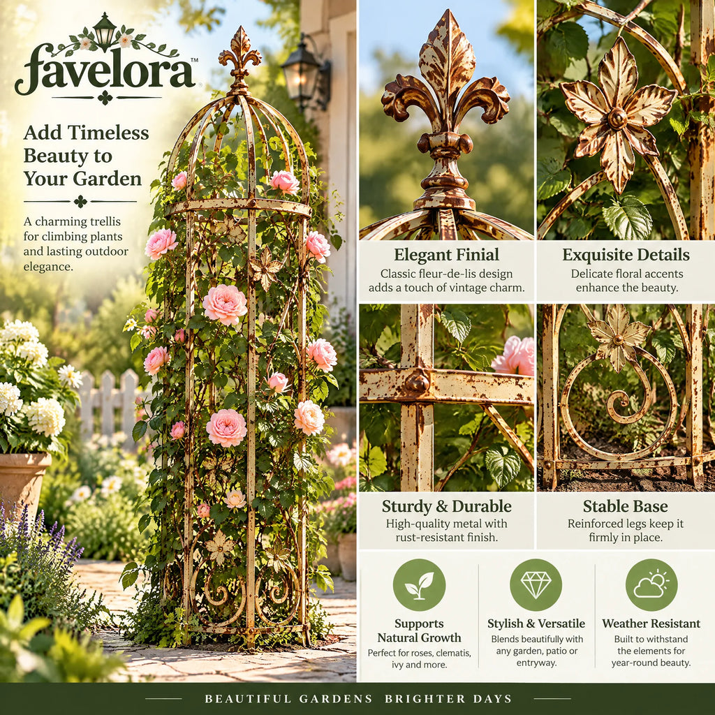 Vintage Rose Obelisk Garden Trellis — view 5