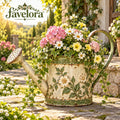 Vintage Floral Watering Can Planter — view 1